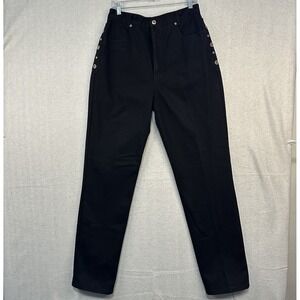 Lawman Western Relaxed Fit Women's 13/14 Black Denim Vintage 90’s Side Buttons